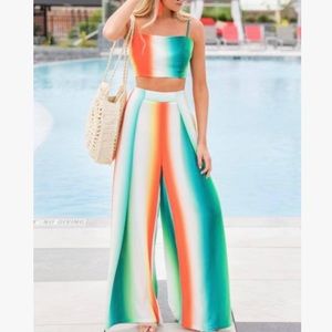 Red dress boutique two piece outfit